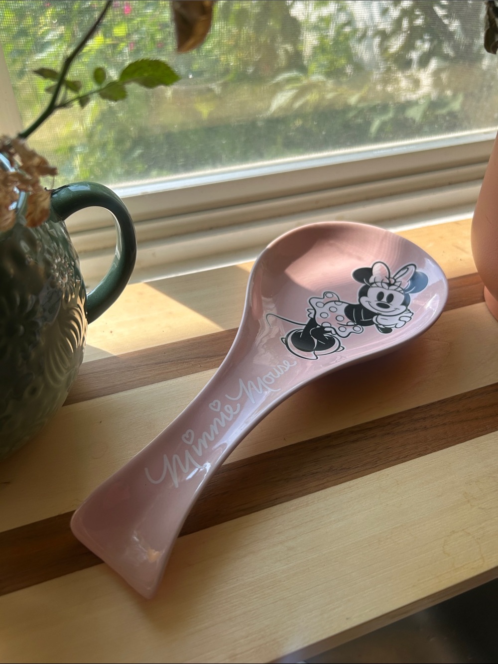 Disney Pink Minnie Mouse Ceramic Spoon Holder